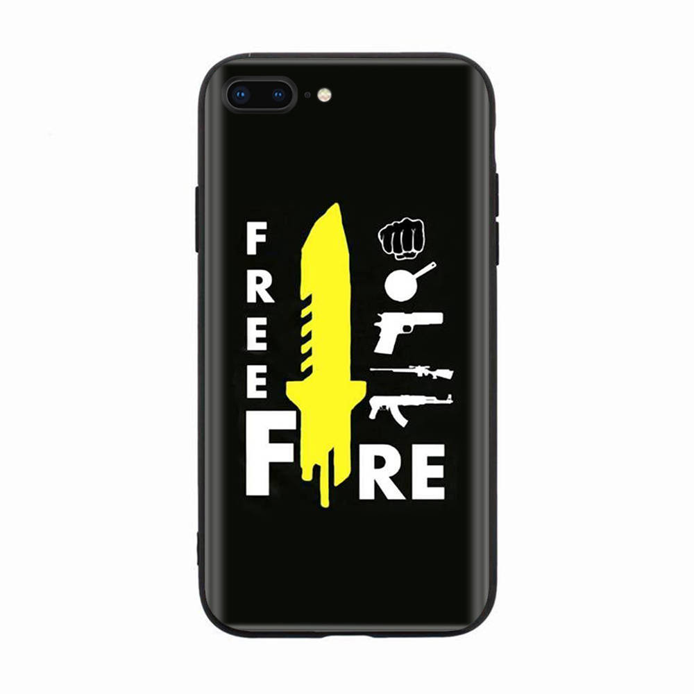 Черный чехол для Xiaomi Redmi 13C Note 9 iPhone XR 7 8 14 15 11 12 13 X XS Pro Max Samsung A25 S23 S24 FE Ultra Plus Free Fire Game