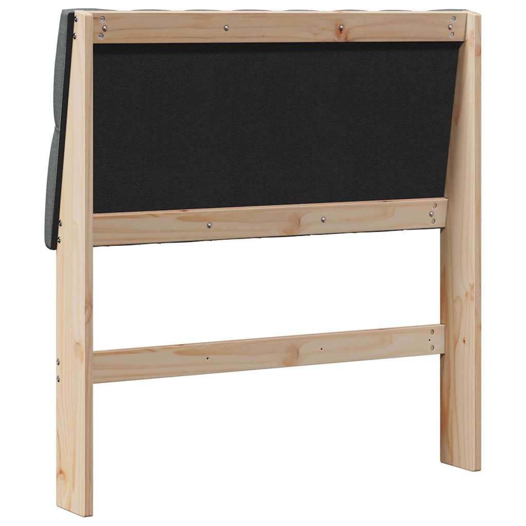 Upholstered Headboard Dark Grey 90 cm Solid Pine Wood