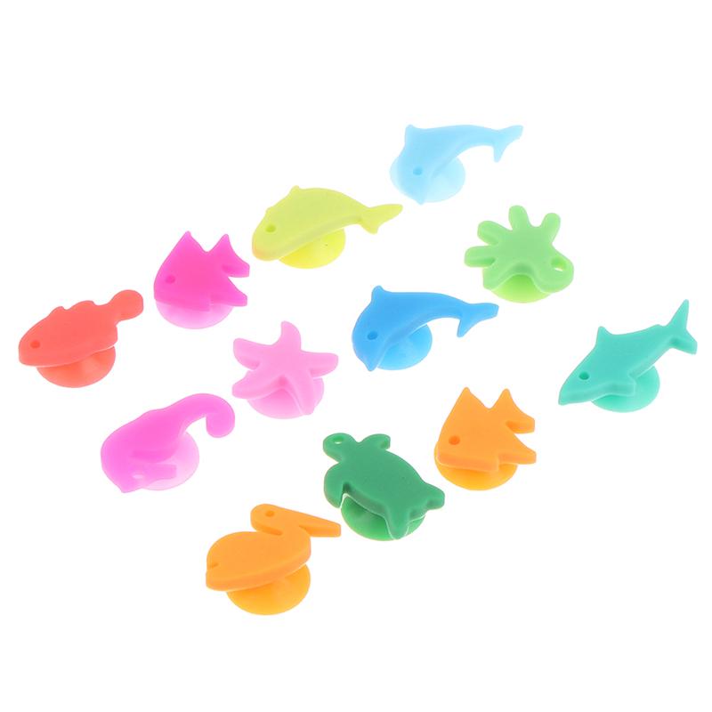 12 шт./компл. силиконовый маркер для бокалов с изображением морских животных для питья идентификатор чашки