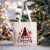 Christmas Christmas Printed Canvas Bag Large Capacity Casual Trend Student Shoulder Bag Tote Bag