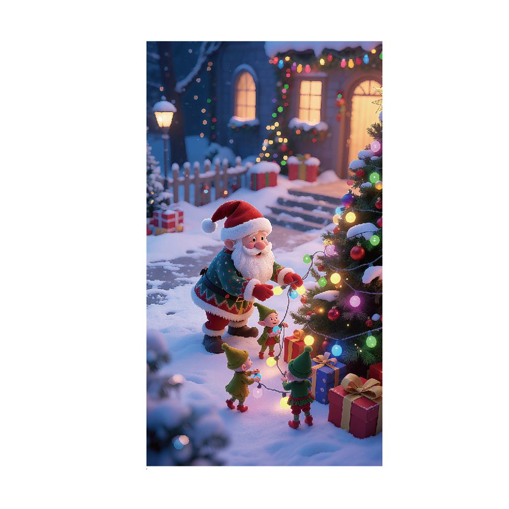 Christmas Door Curtain Background Door Decoration