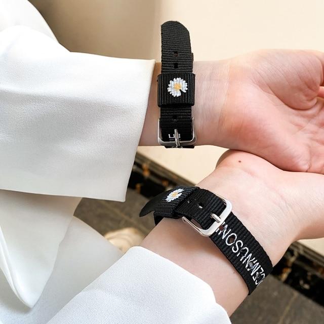 New Daisy Strap Bracelets For Girls Boys Women 'S Rainbow Wristband Bracelet Cotton Linen Adjustable Couple Jewelry Gifts