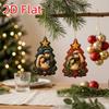 15Pcs Painted Wooden Nativity Ornaments Set Tree-Shaped Religious Christmas Decor  Garden Decoration