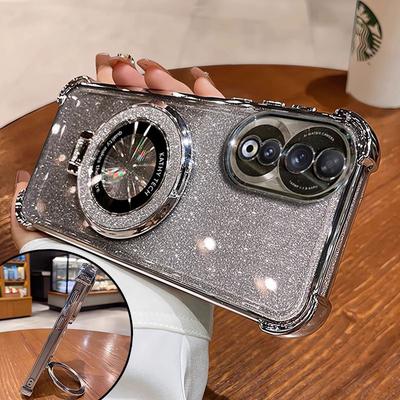 Чехол Honor90 5G, роскошный магнитный кронштейн, противоударный чехол для Huawei Honor 90 70 50 80 100 200 pro, чехол с держателем, блестящий, блестящий