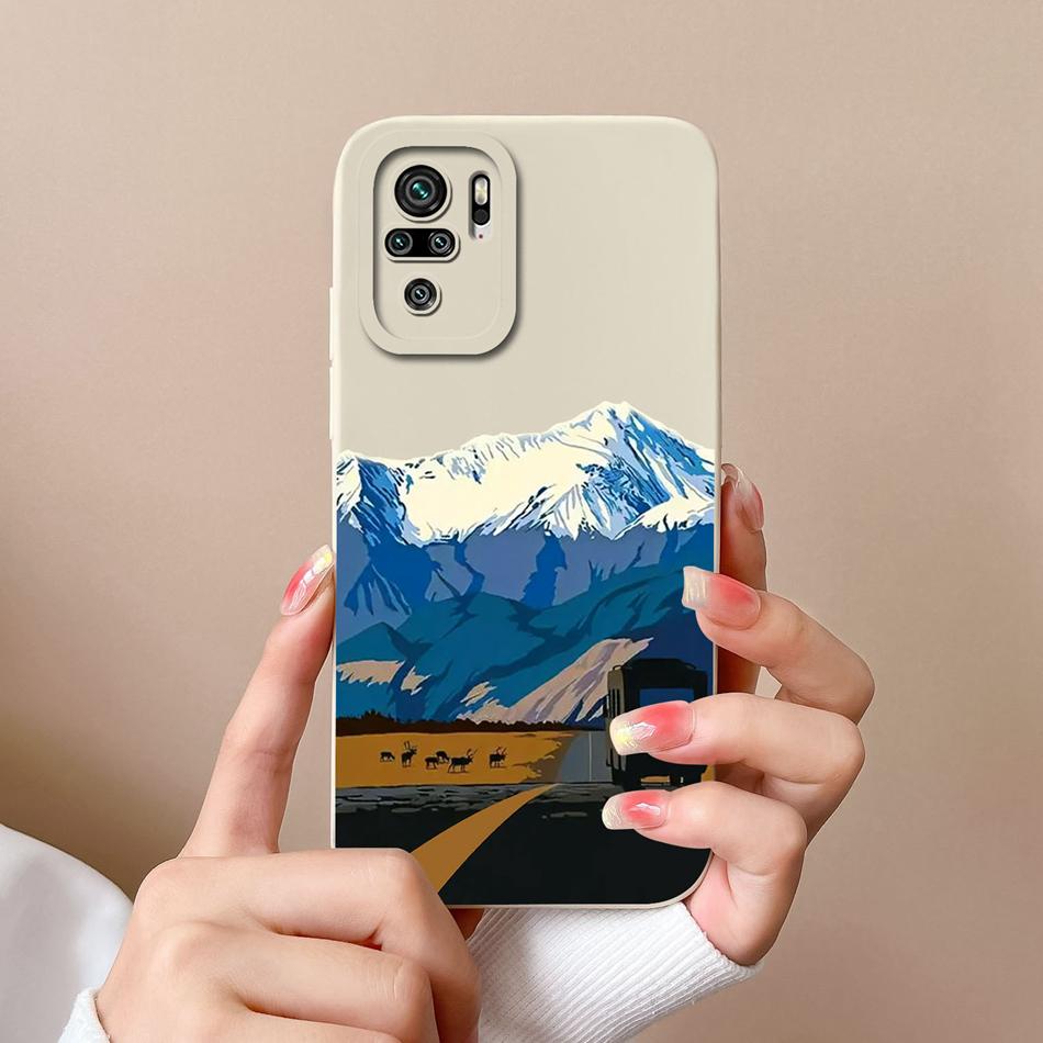 For Redmi Note 10 10T 10S Phone Case Cartoon Liquid Silicone Full Coverage Anti Drop Bumper For Xiaomi Redmi Note10 10 S T Funda