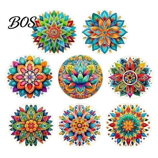 Coffee Table Coasters 8PCS Coasters, Colorful Wood with Non-Slip Heat Insulation Decorative Waterproof Drink Holder, for Home Office Dining Furniture