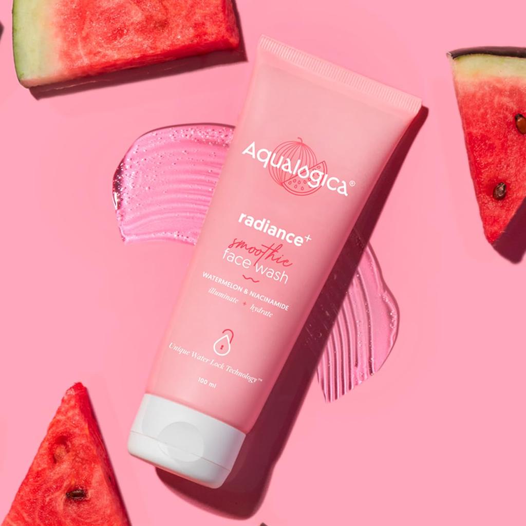 Aqualogica Radiance+ Smoothie Face Wash 100 ml Gentle Foaming Cleanser For Daily Glow, Smooth Texture And Balanced Hydration