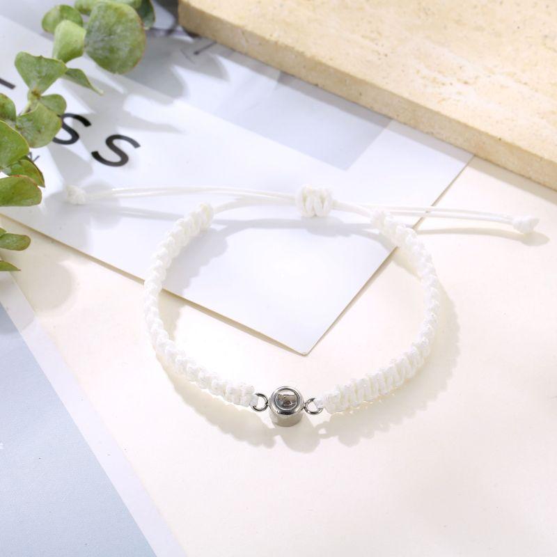 Customized Photo Projection Couple Bracelet, Stainless Steel 100 Languages I Love You - Contact Seller with Photo After Order
