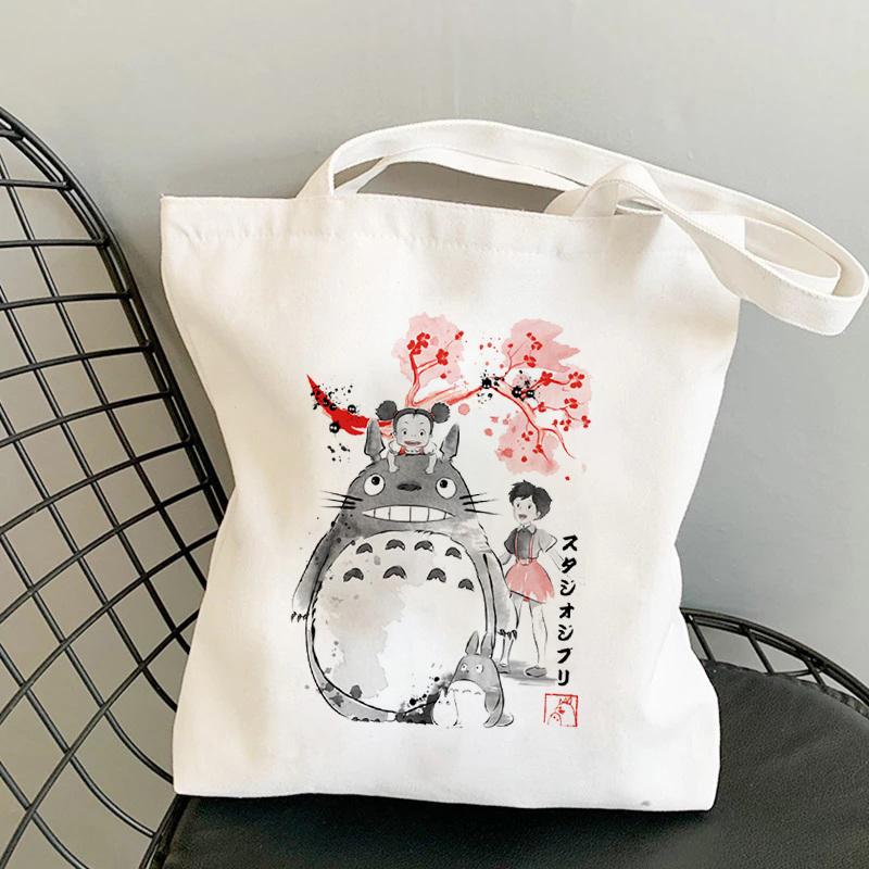 No Face Man Studio Ghibli Totoro Shopper Shopping Bag Anime Bag Cotton Tote Eco Reusable Bolso Handbag Bag Eco Bag Reusable