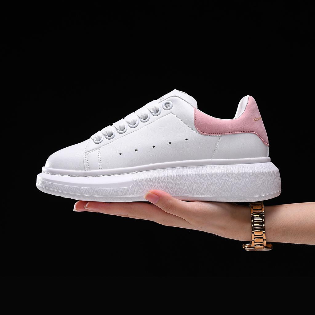 McQueen Little White Shoes Men's and Women's Summer New Leather Platform Leather Little White Shoes Men's Casual Sports Shoes Men's