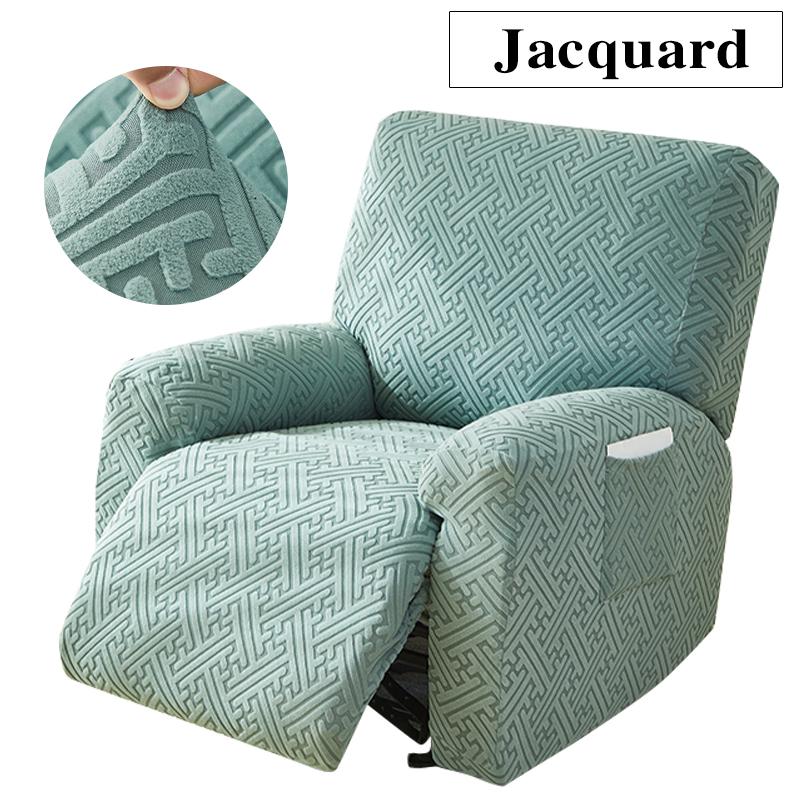 Thicken Recliner Sofa Cover Stretch Jacquard Single Armchair Sofa Relax Functional Sofa Slipcover Non-Slip 4 Pieces/set