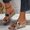 Wedge Heel Sandals 2025 Summer Foreign Trade Large Size Hemp Rope Casual Open-toe Word with Waterproof Desk High-heeled Slippers