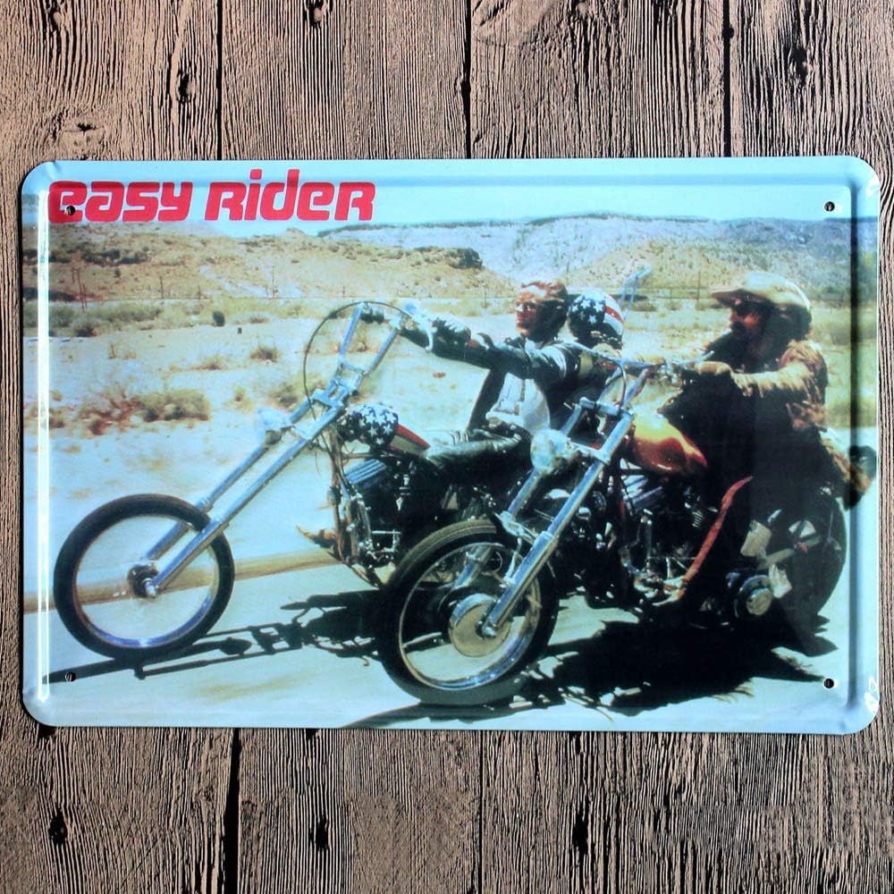 Free Pintree Original Retro Design Easy Rider Tin Metal Signs Wall Art Thick Tinplate Print Poster Decoration for Garage