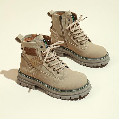 Женские ботильоны на платформе, женские, ретро, из натуральной кожи, на шнуровке, повседневные, женские, на нескользящей платформе, ботинки