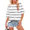 Women's Fashion Casual Gradient Color Loose Round Neck Short Sleeve Trendy Holiday T-shirt Top