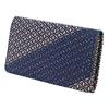 Inden Business Card Holder Large Capacity Deerskin Ihori Gourd Pattern Navy Blue X Black Lacquer X White Lacquer 8205 [Indenya]
