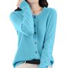 Women's Warm Wool Knitted Winter Cardigan With Artificial Wool And High Collar
