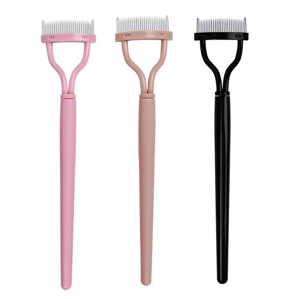 1pc Eyelash Comb Lash Makeup Eyelash Separator Eyebrow Grooming Brush Tool with Transparent Case Curved Design Fit the Eye Shape