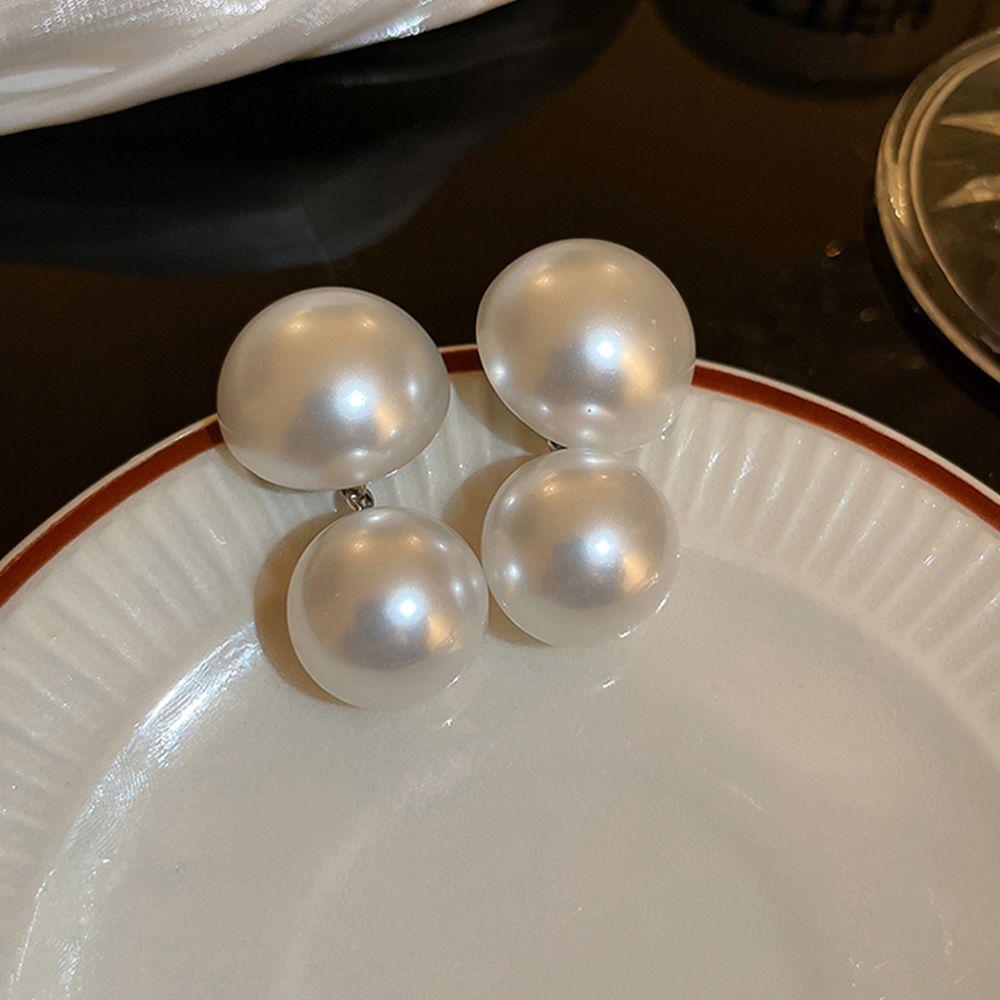 Party Lady Hyperbole Style Large Pearl Stud Earrings Women Jewelry Fashion Design Korean  Earrings