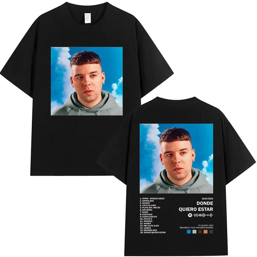 2025 Summer Rapper QUEVEDO Tour 2024 Graphic Mens High Quality Leisure Tshirts Man Retro 100 Pure Cotton Printed Tshirt