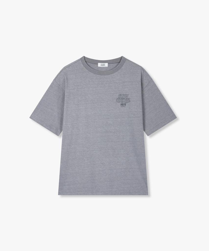STUDIO TOMBOY [Men] Stay Unique Print T-Shirt_Gray 91M6222343