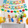 Building Block Party Decorations Banner Swirls, 7PCS Building Blocks Hanging Swirls Decoration Building Blocks Birthday Banner