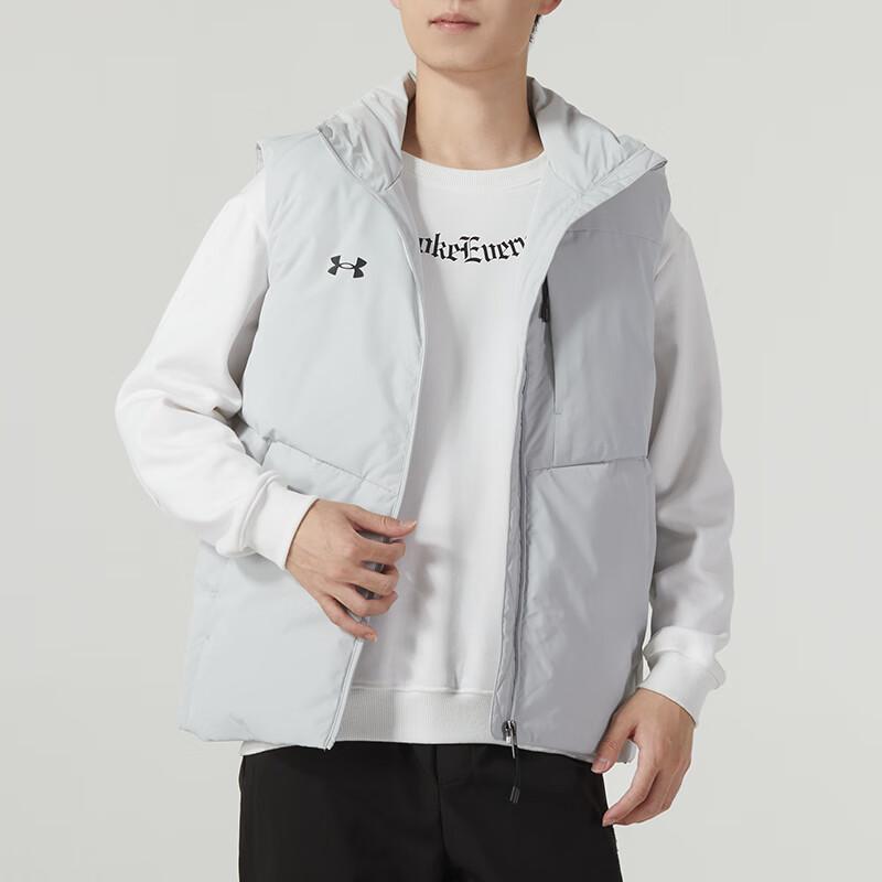 Under Armour Однотонный жилет-стойка для бега на открытом воздухе, повседневный жилет унисекс, серый 23600803-009