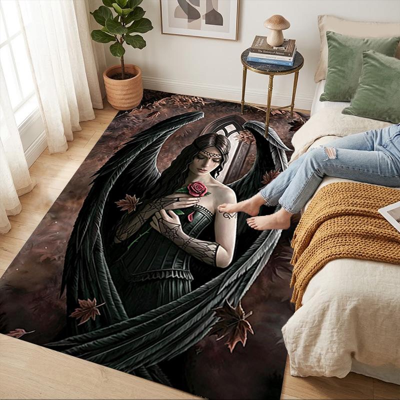 Dark Angel Living Room Nonslip Area Rug Soft Carpet For Bedroom Game Playroom Sofa Office Home Decor Doormat Christmas Gift