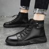 Модные мужские высокие кожаные ботинки весна осень водонепроницаемые теплые ботильоны британские повседневные ботинки челси мотоциклетные ботинки Botas