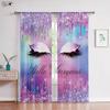 2 Pack Colorful Shiny Eyelashes Cartoon Print Curtain Rod Pocket Bedroom Living Room Kitchen Kids Room Decorative Curtains