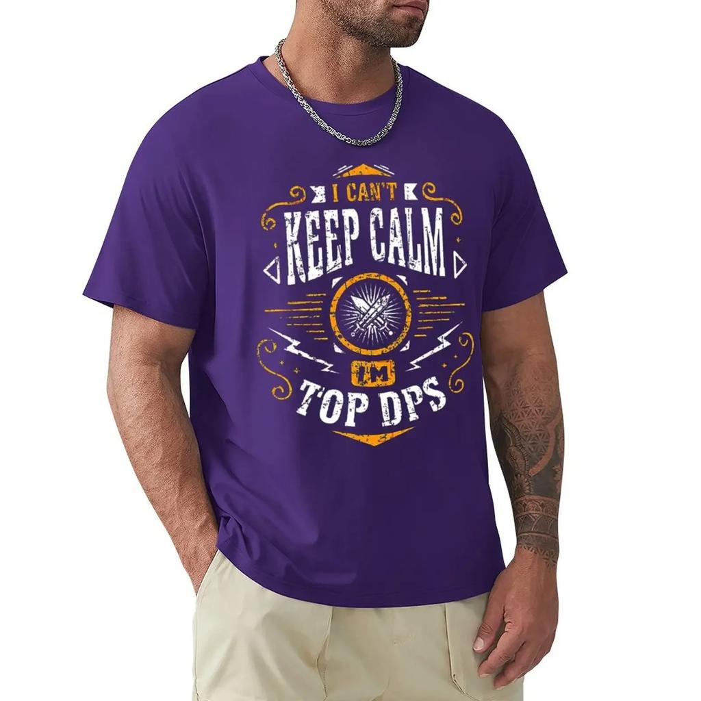 Мужская одежда Футболка с ролевой игрой World Of Warcraft WoW I Can't Keep Calm I'm DPS Fashion с коротким рукавом Футболка