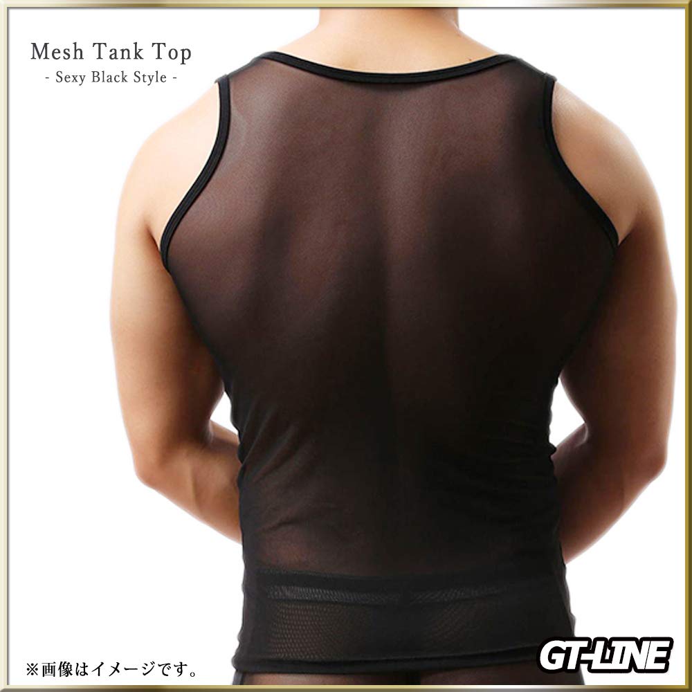 Transparent Tank Faux GTLINE Favolic [GTLINE] Top, Mesh, V-Neck, Sheer, Men's, Translucent, Leather, Adults, Underwear, Leather, Cosplay, Macho,