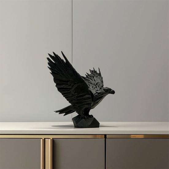 Eagle Ornament Matte Black with Stable Eagle Figure Non-Slip