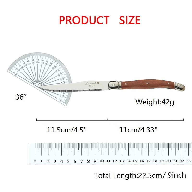 Набор столовых приборов Laguiole из 24 предметов, корейская столовая посуда с деревянной ручкой, нержавеющая сталь, 6 ножей для стейков, 6 вилок, 6 ложек, 6 чайных ложек, столовые приборы