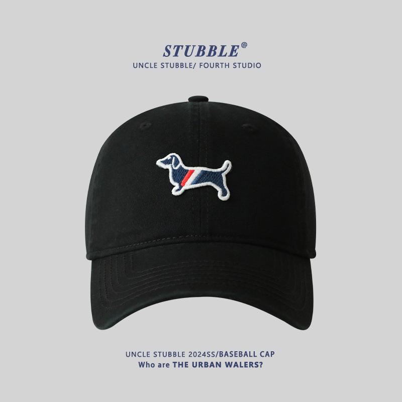 Baseball Cap Cartoon Puppy Cotton Soft Top Cap Men'S And Women'S Casual Versatile Wide Brim Show Face Small Hat