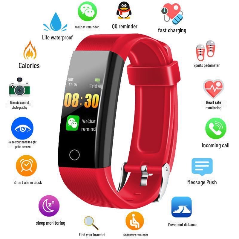 "Smart 115Plus Sports Bracelet: Heart Rate & Blood Pressure Monitor, Color Screen, Pedometer for Men & Women"