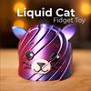 Liquid Cat Fidget Toy Anxiety Reduction Focus 3D Printed Cat Sensory Toy Home Travel Office Portable Stress Relief Flexible Cat Relaxation Toy