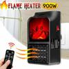 900W Wall Mount Electric Fireplace Heater Flame Air Warmer with Remote Control Flame Heater Multifunctional Heater