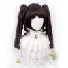 REEWES Pigtails Roll Wig With Bang Black Synthetic Hair For Cute Doll Chic Teen Girls Cosplay Princess Halloween Cos