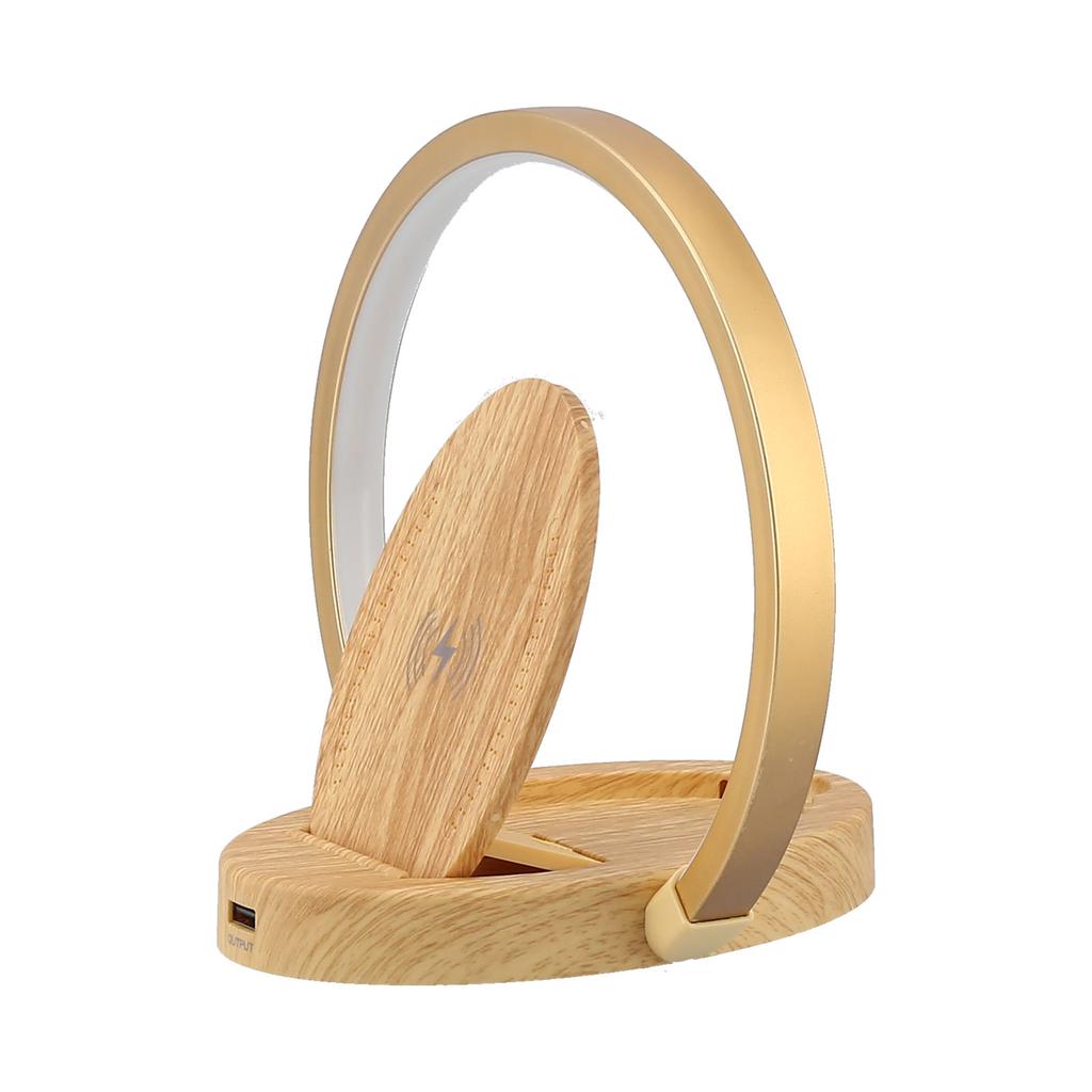 Светодиодная лампа-беспроводное зарядное устройство с 3 режимами освещения, заботливый свет для чтения для спальни, дома(Овальный стиль )