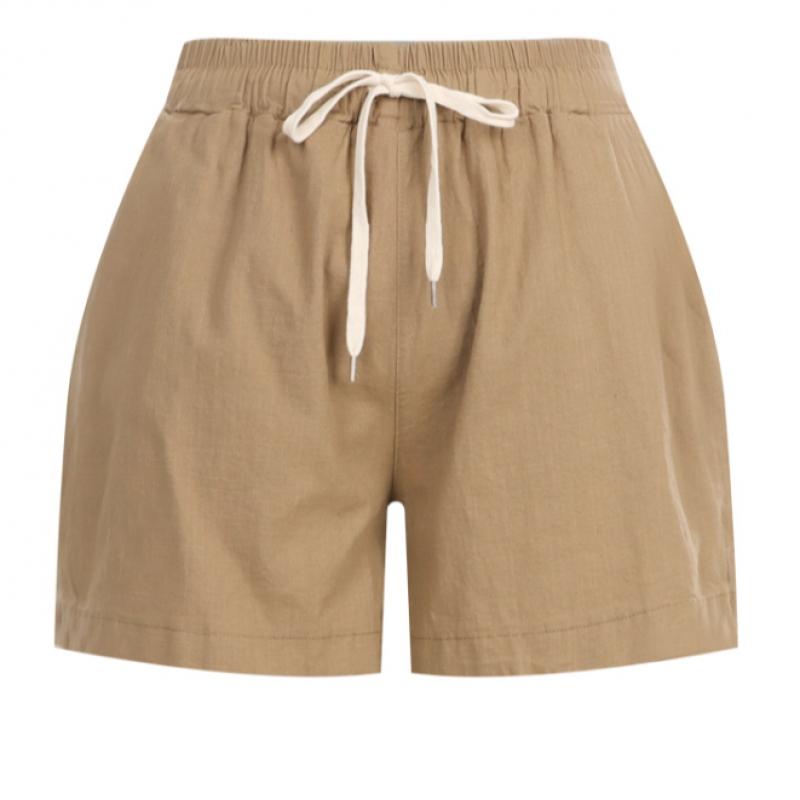 Shop Women Waistband Pocket Vacation Shorts Khaki Pic Wpt 20651