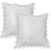 Pillow Covers 18 X 18 Inches White Lace Soft Throw Pillow Covers Farmhouse Living Room Decoration Exquisite Embroidery Cushion Covers