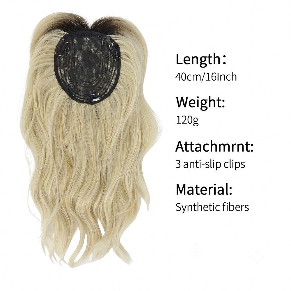 360° Coverage Long Wave Hair Topper Realistic Women Wiglets Topper Curly Hairpiece Thinning Hair