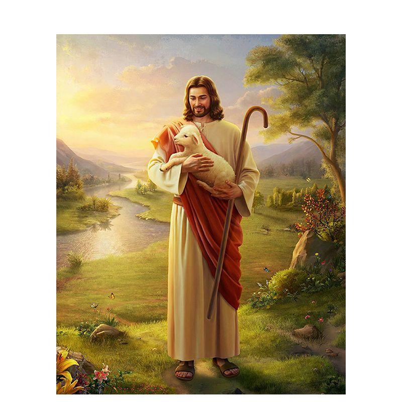 5D Diy Алмазная вышивка Иисус Rhinestone Kit Алмазная картина Религиозные фигурки Мозаика Подарок ручной работы 40*50 см