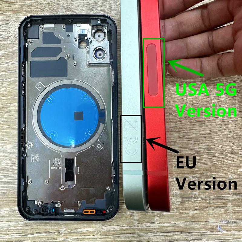 Back Housing For iPhone 14 Pro Back Battery Door Rear Glass + Middle Frame Cover ,SIM Tray Side Key Replacement CE Logo