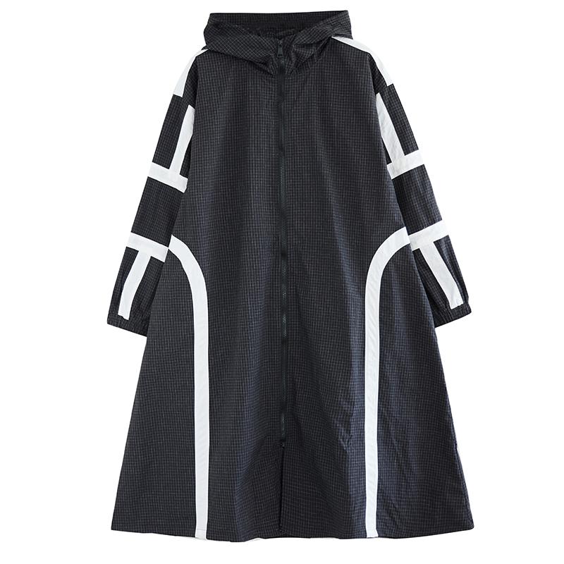 Long Sleeve Oversized Vintage Hooded Casual Loose Autumn Spring Winter Trench Coat for Women Outerwear