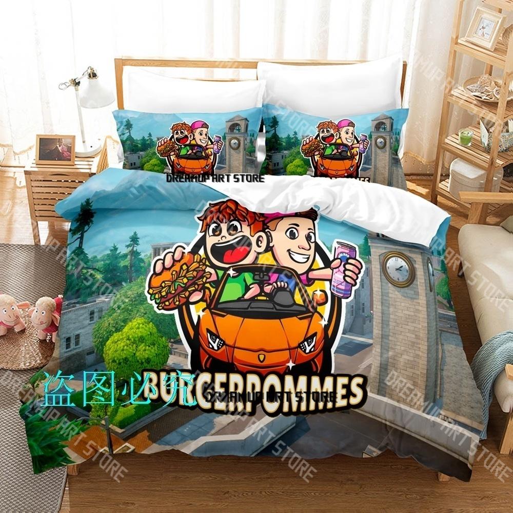 Модный Набор постельного белья Burgerpommes icrimax Односпальный Twin Full Queen King Размерный Набор для кровати Детская спальня Комплект с пододеяльником