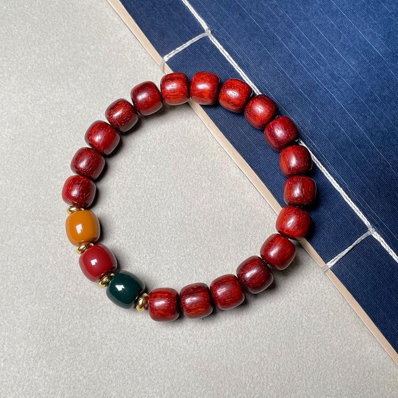 Зеленый сандал, бамбук, светящееся беговое кольцо «Вечная ночь», женский браслет, красный сандал, кровавый сандал, маленький браслет из сандалового дерева для Барби