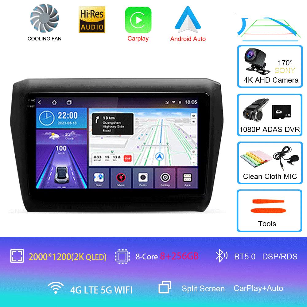 Для Suzuki Swift 2016 - 2020 Автомагнитола Android 14 Carplay Auto 2K Экран Мультимедийный плеер Авторадио GPS Стерео 2din Головное устройство