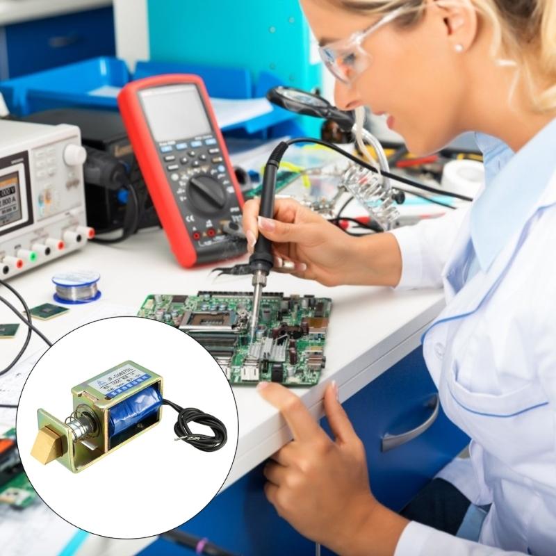 DC 6V 12V 24V 1A 1Kg Push Pull Type Solenoid Electromagnet, Frame Type Linear Motion Solenoid Electromagnet